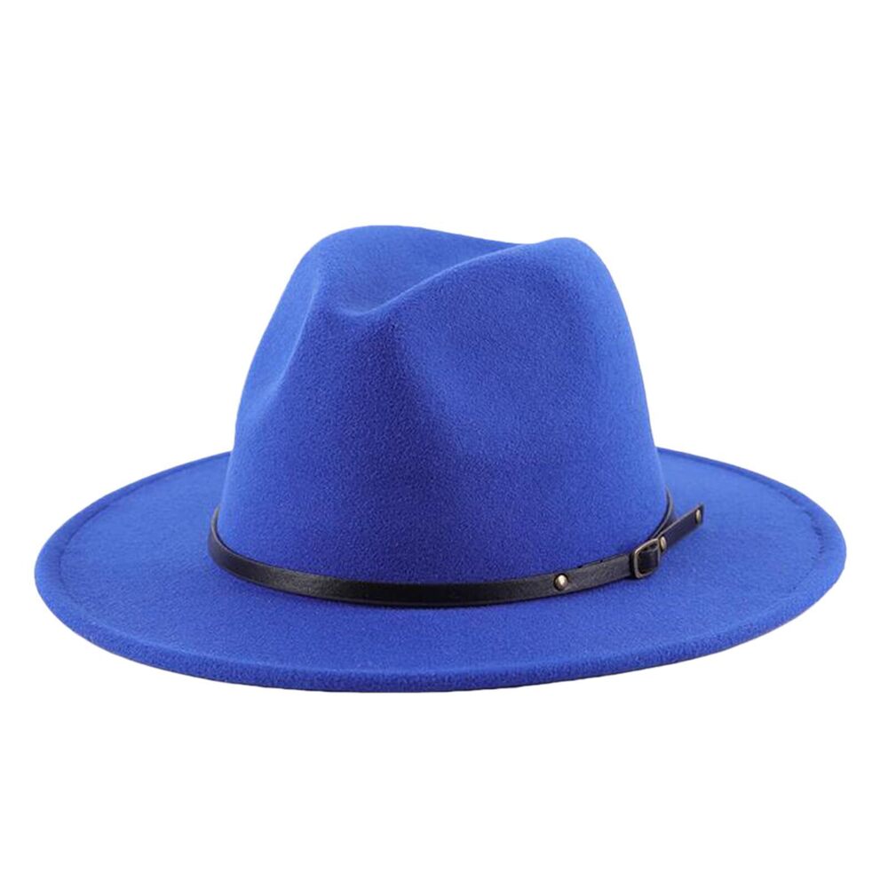 4024 Unisex Adjustable Classic Wide Brim Belt Buckle Fedora Hat Felt Panama